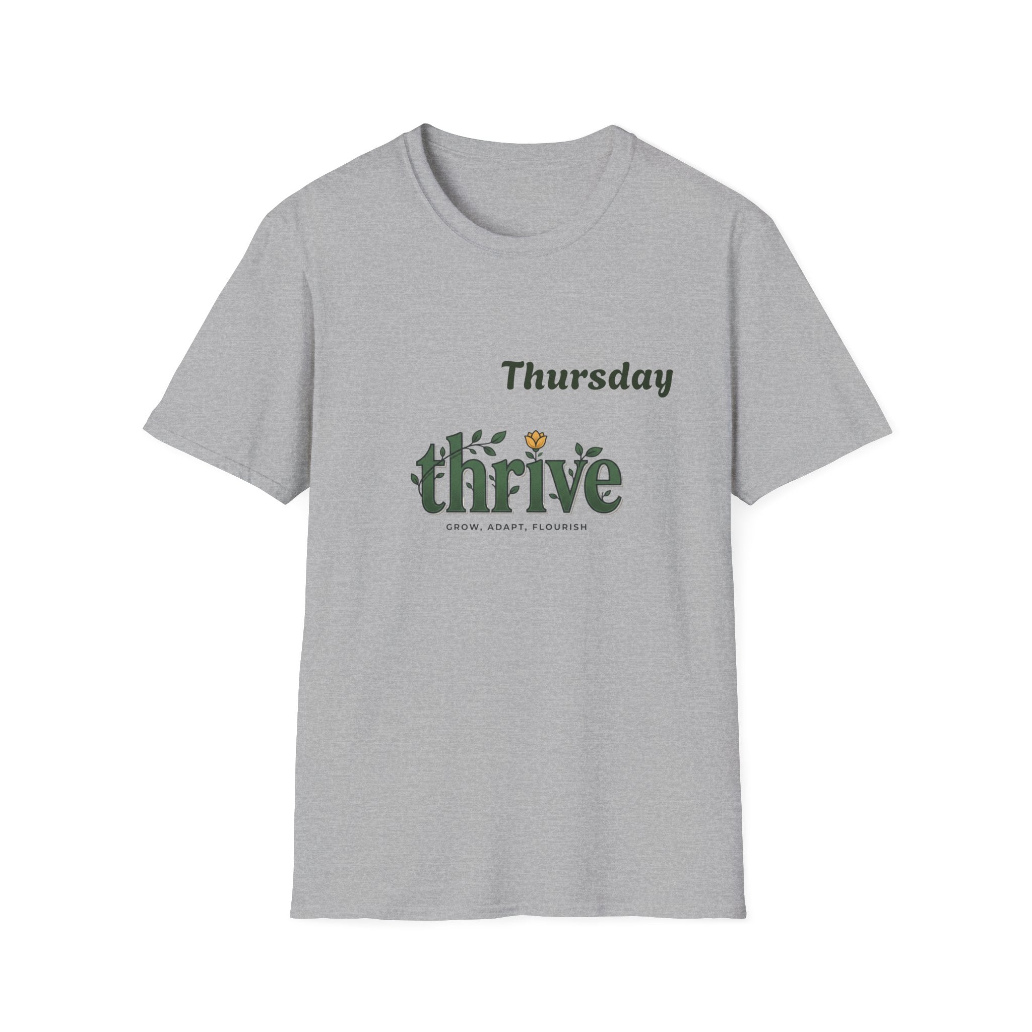 Thursday Thrive T-Shirt | Floral Typography, Positive Mindset Tee