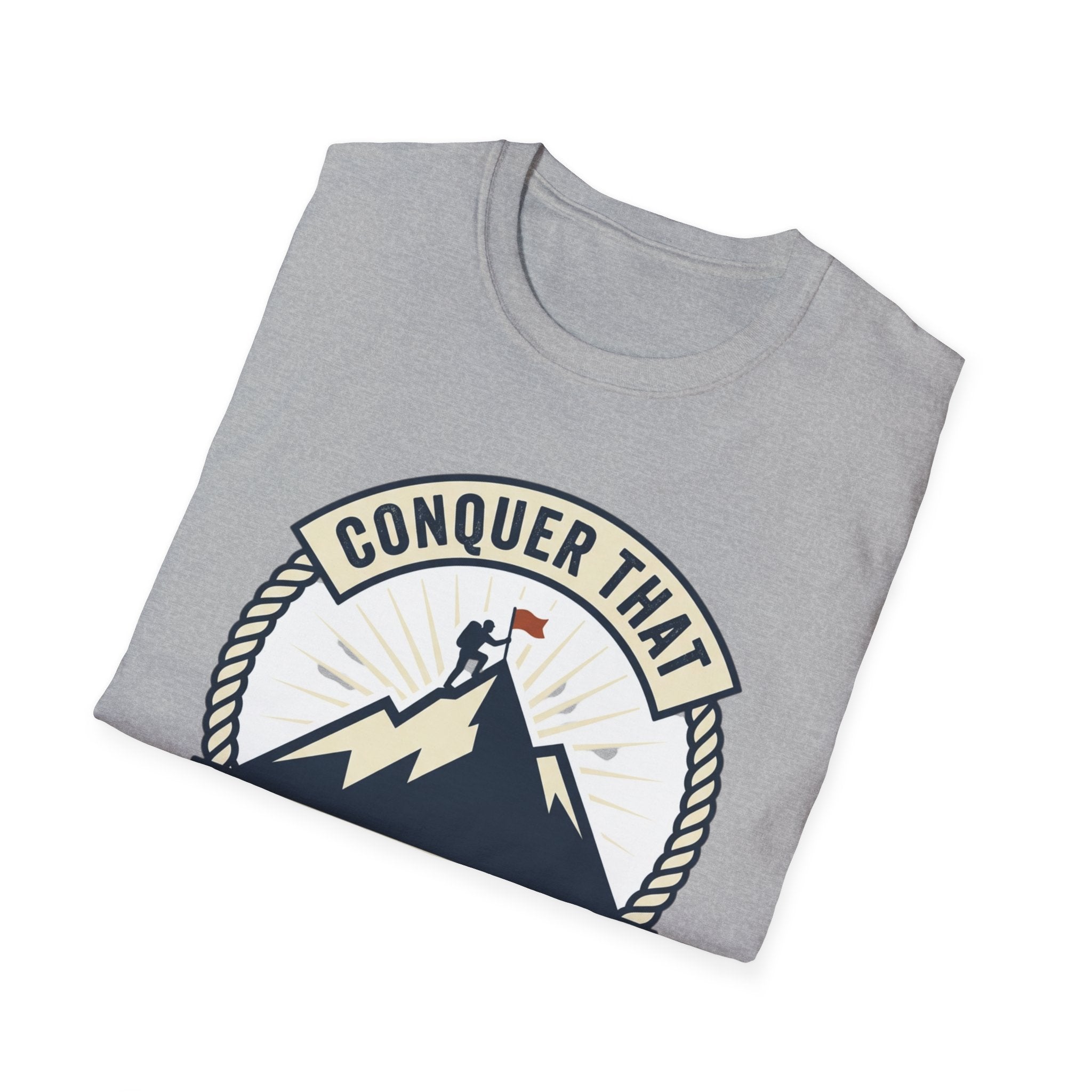 Conquer That Summit T-Shirt — Motivational Mountain Climbing Tee