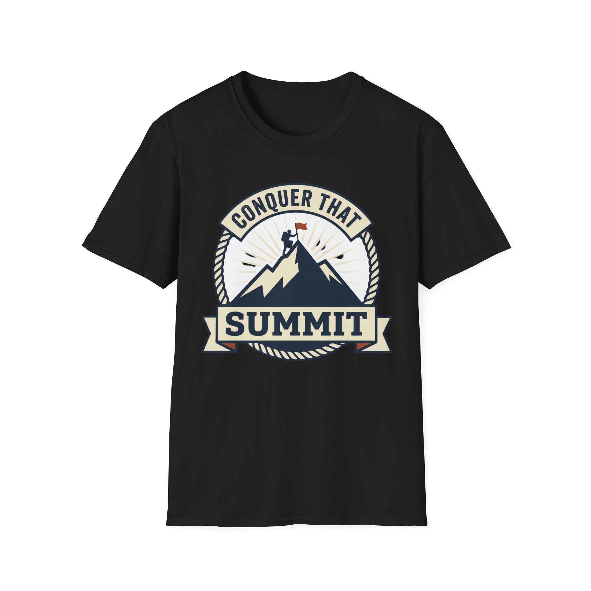 Conquer That Summit T-Shirt — Motivational Mountain Climbing Tee