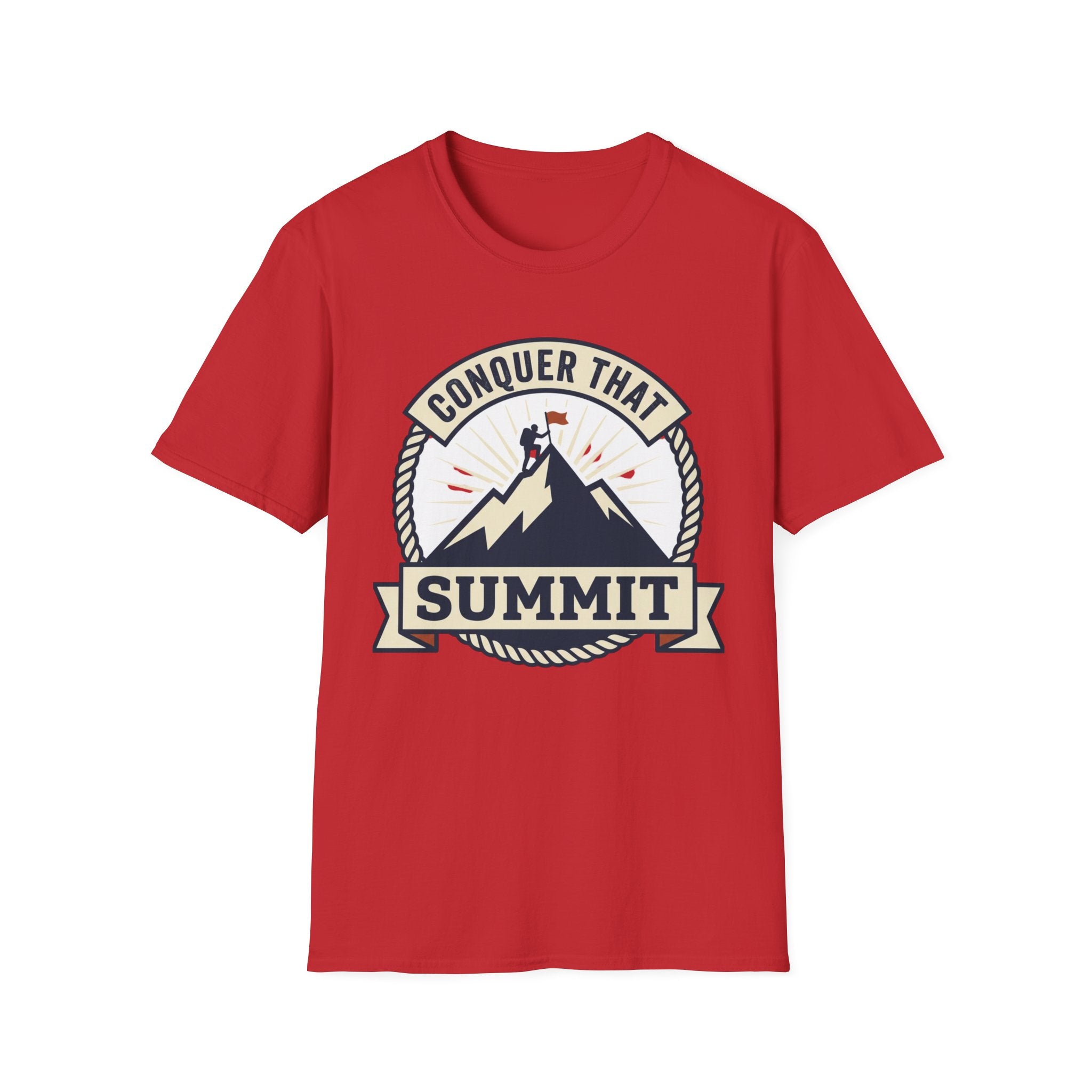 Conquer That Summit T-Shirt — Motivational Mountain Climbing Tee