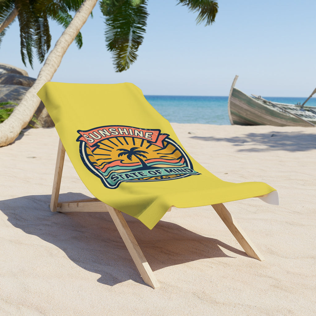 Beach Towel - Sunshine State of Mind Tropical Palm Beach Towel