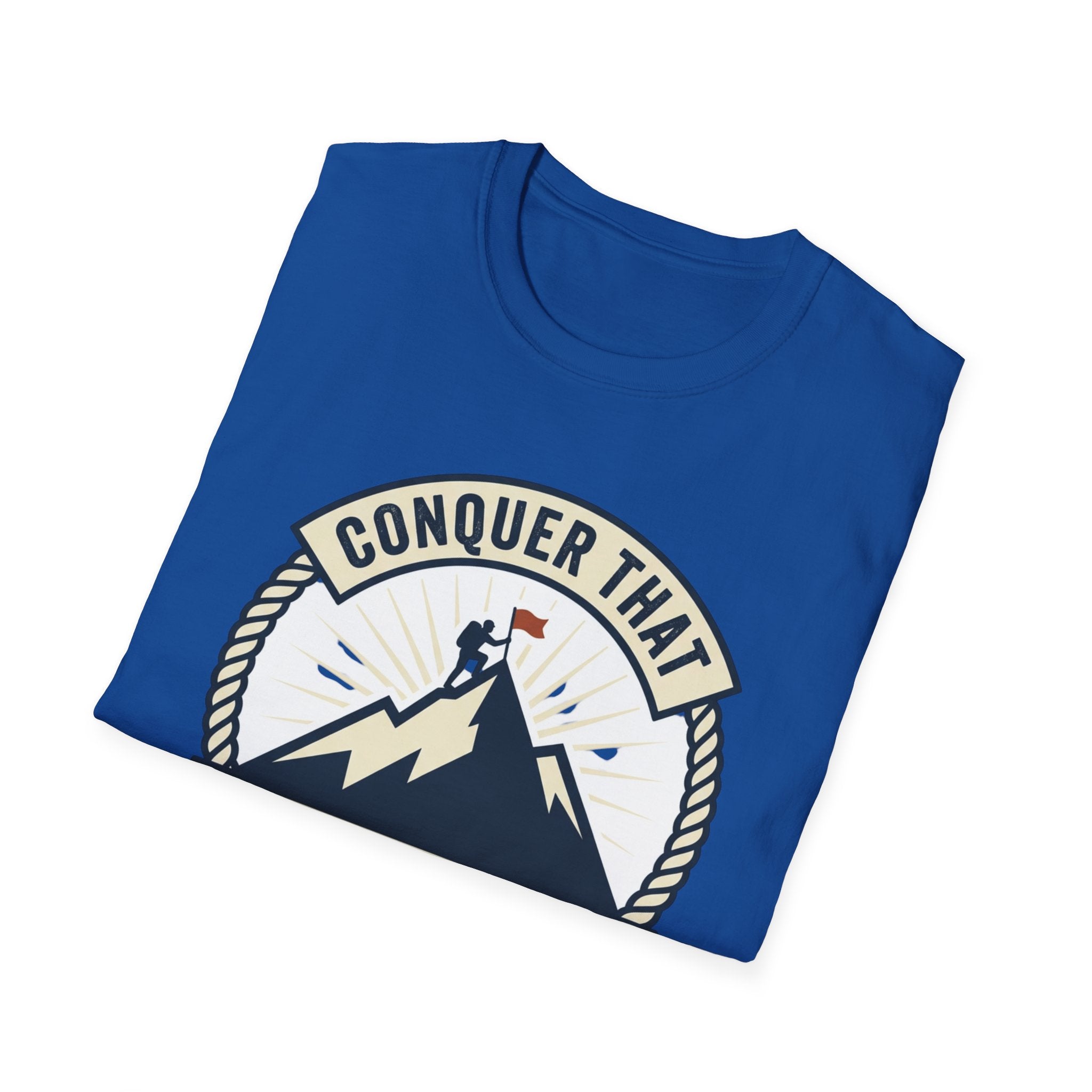 Conquer That Summit T-Shirt — Motivational Mountain Climbing Tee