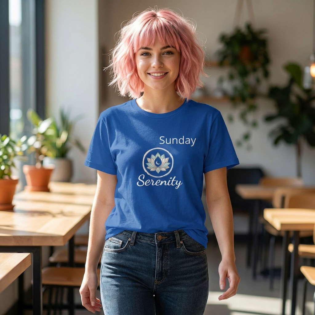 Sunday Serenity Lotus tee, Calm, rest, and renewal