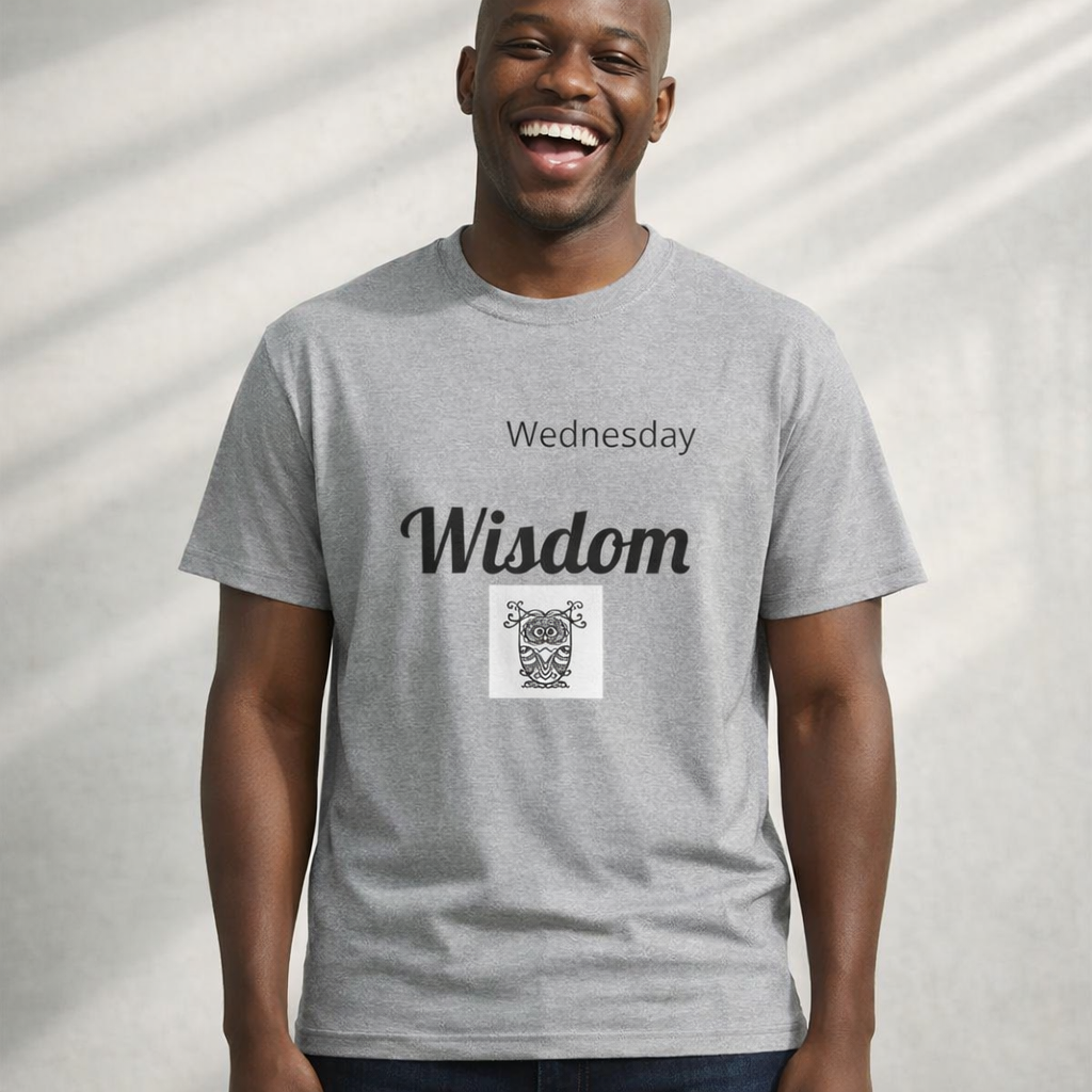 Wednesday Wisdom Tee | Owl Illustration, Typography Shirt