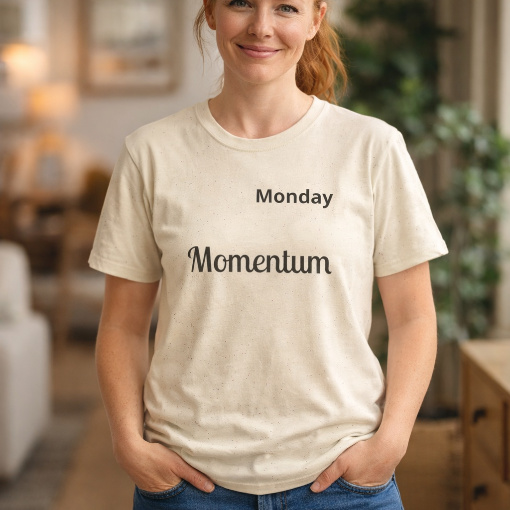 Monday Momentum T-Shirt | Minimal Typographic Motivational Tee