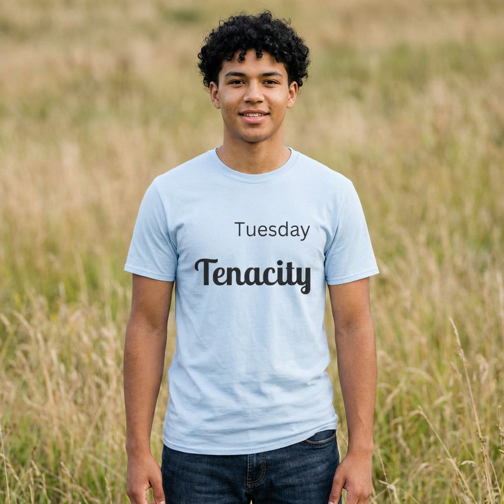 Tuesday Tenacity T-Shirt | Motivational Word Tee, Typography Shirt