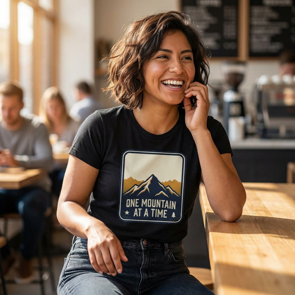 One mountain at a time - inspirational tee