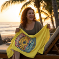 Beach Towel - Sunshine State of Mind Tropical Palm Beach Towel