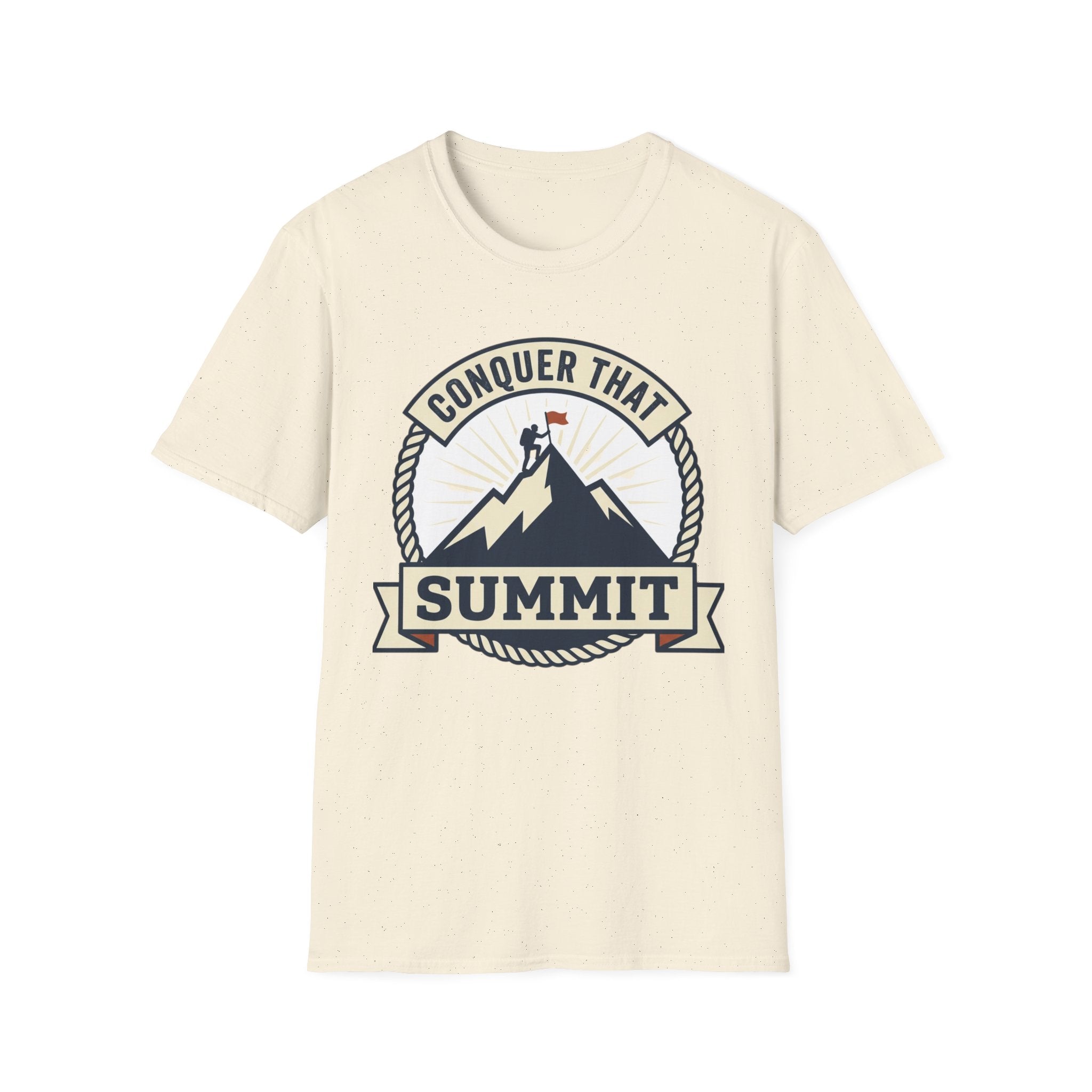 Conquer That Summit T-Shirt — Motivational Mountain Climbing Tee