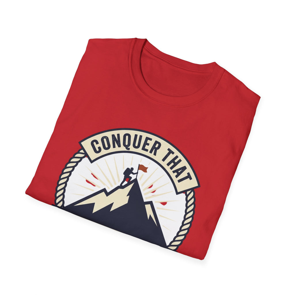 Conquer That Summit T-Shirt — Motivational Mountain Climbing Tee