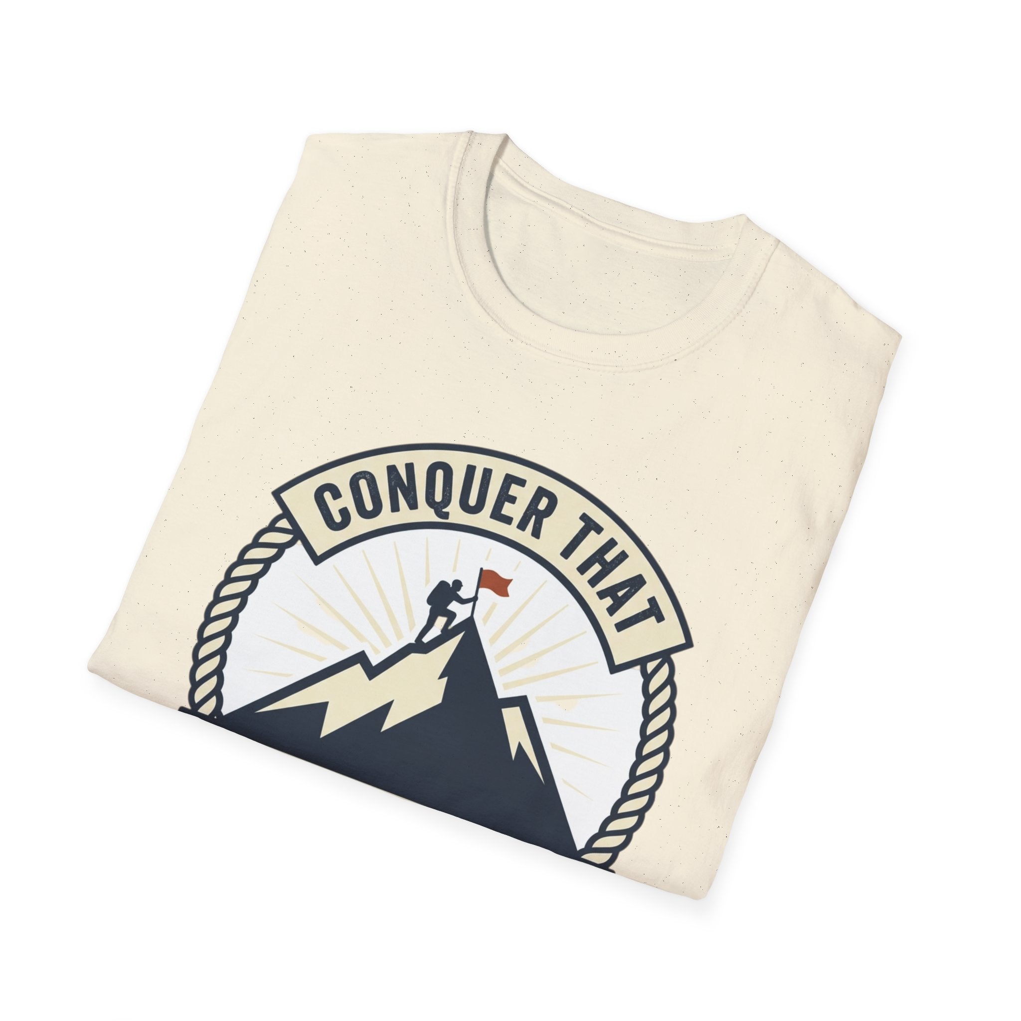 Conquer That Summit T-Shirt — Motivational Mountain Climbing Tee