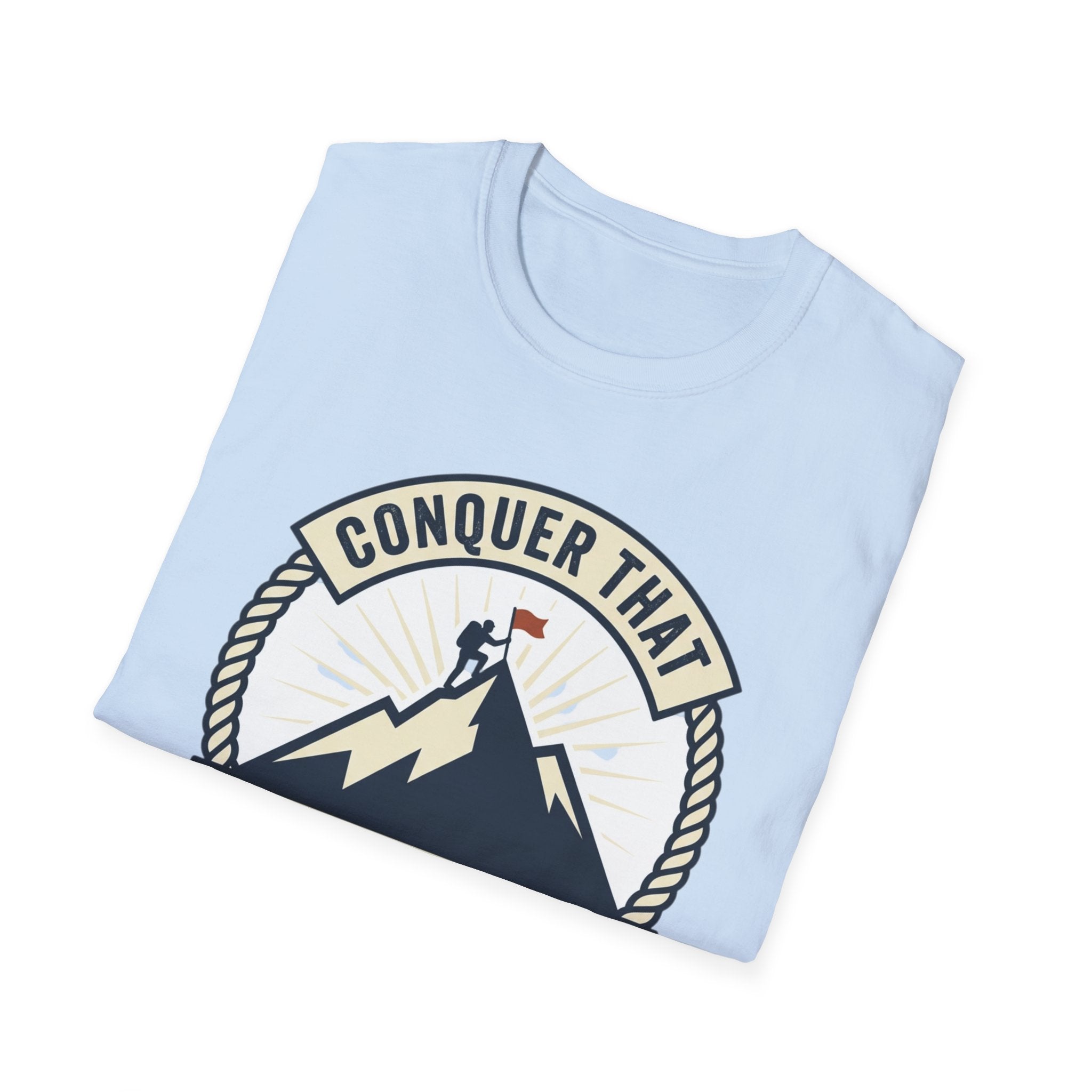 Conquer That Summit T-Shirt — Motivational Mountain Climbing Tee