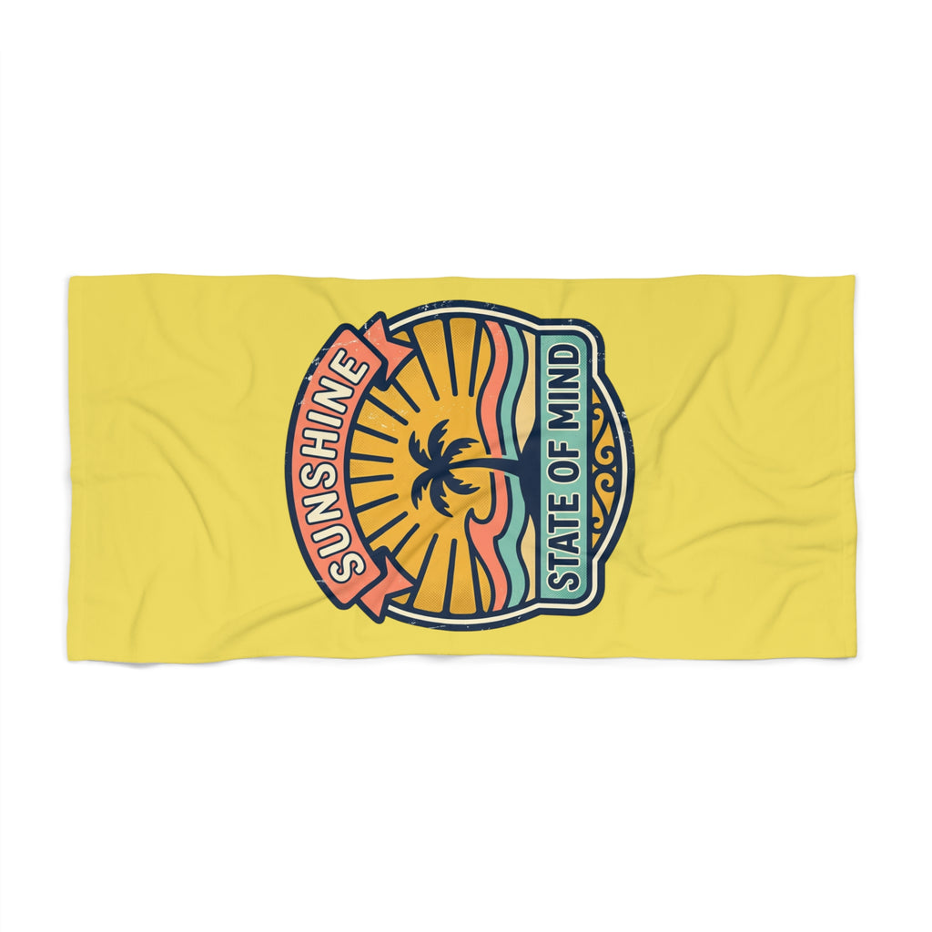Beach Towel - Sunshine State of Mind Tropical Palm Beach Towel