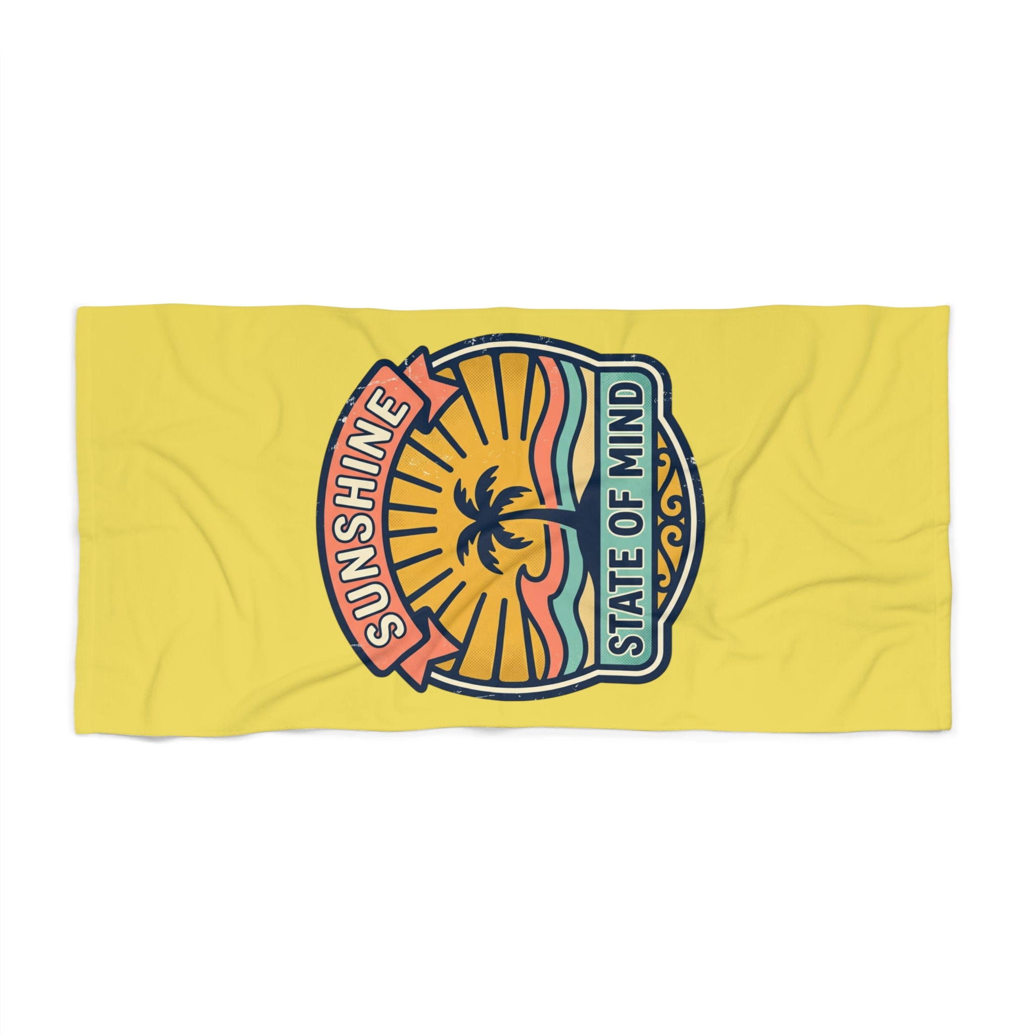 Beach Towel - Sunshine State of Mind Tropical Palm Beach Towel