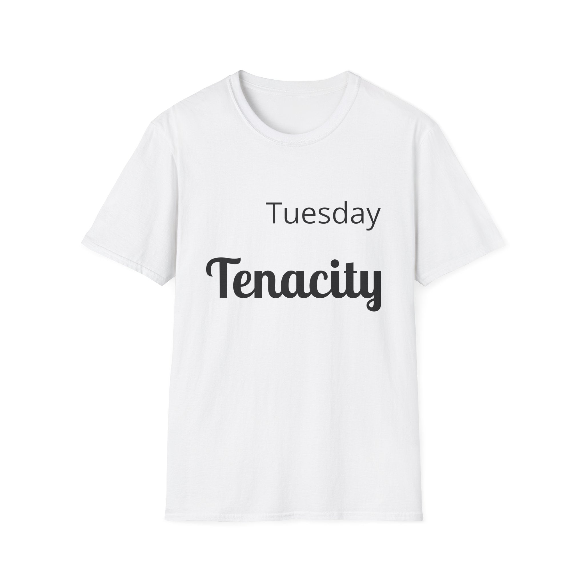 Tuesday Tenacity T-Shirt | Motivational Word Tee, Typography Shirt