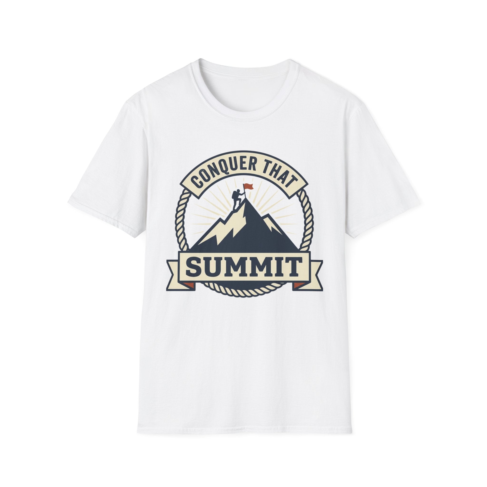 Conquer That Summit T-Shirt — Motivational Mountain Climbing Tee